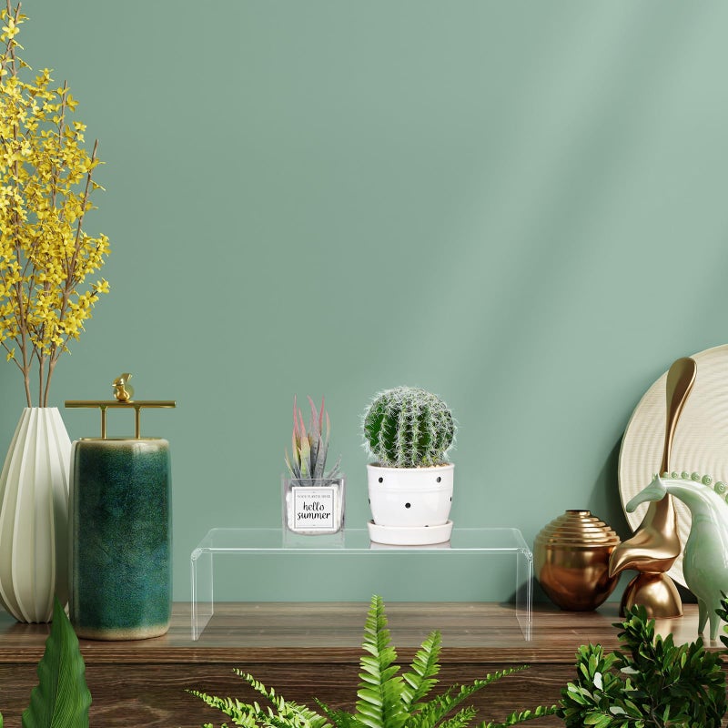 Shellwei 4 Pcs Acrylic Display Risers Rectangular Clear Cupcake Stand Holder Large Shelf Risers for Figures, Dessert Shelves for Party, Stands for Decoration and Organize (12'' X 5'' X 3.3'') - Image 5