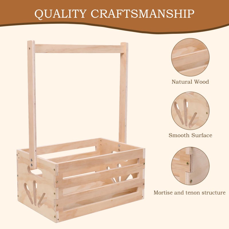 guilai Wooden Baby Shower Crate Closet , Baby Storage nursery Crate Hamper with Handle, Gift Basket for Baby nursery Excluding hangersï¼ŒNewborn Boy Girl Welcome Gift for New Mom Parents - Image 3