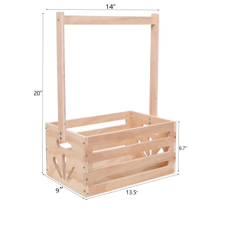 guilai Wooden Baby Shower Crate Closet , Baby Storage nursery Crate Hamper with Handle, Gift Basket for Baby nursery Excluding hangersï¼ŒNewborn Boy Girl Welcome Gift for New Mom Parents - Image 4