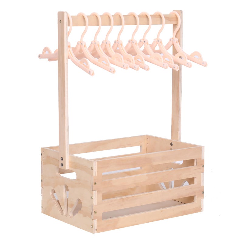 guilai Wooden Baby Shower Crate Closet , Baby Storage nursery Crate Hamper with Handle, Gift Basket for Baby nursery Excluding hangersï¼ŒNewborn Boy Girl Welcome Gift for New Mom Parents - Image 1