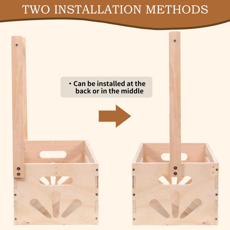 guilai Wooden Baby Shower Crate Closet , Baby Storage nursery Crate Hamper with Handle, Gift Basket for Baby nursery Excluding hangersï¼ŒNewborn Boy Girl Welcome Gift for New Mom Parents - Image 2