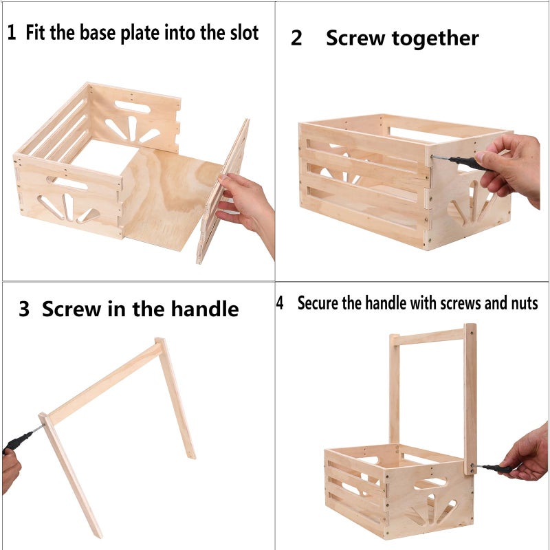 guilai Wooden Baby Shower Crate Closet , Baby Storage nursery Crate Hamper with Handle, Gift Basket for Baby nursery Excluding hangersï¼ŒNewborn Boy Girl Welcome Gift for New Mom Parents - Image 5