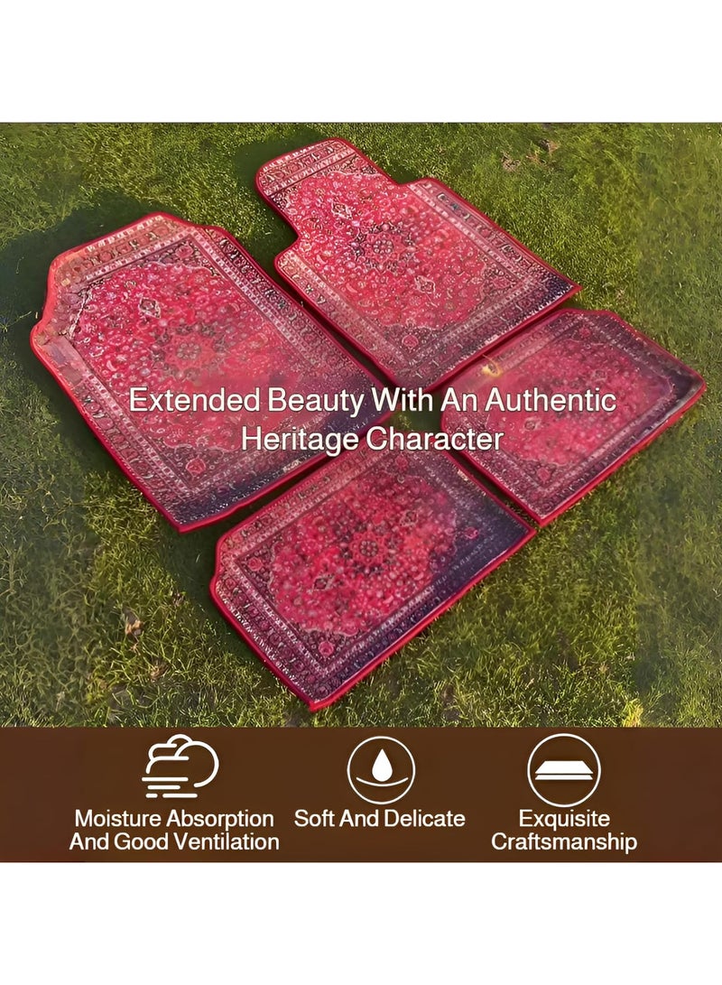 انسجام 4 قطع من سجادات أرضيات السيارات الفاخرة المقاومة للخدش والحماية الداخلية للسيارة سهلة الصيانة ومتوافقة مع المركبات وسيارات الدفع الرباعي والشاحنات وسجادات أرضيات السيارات - Image 4