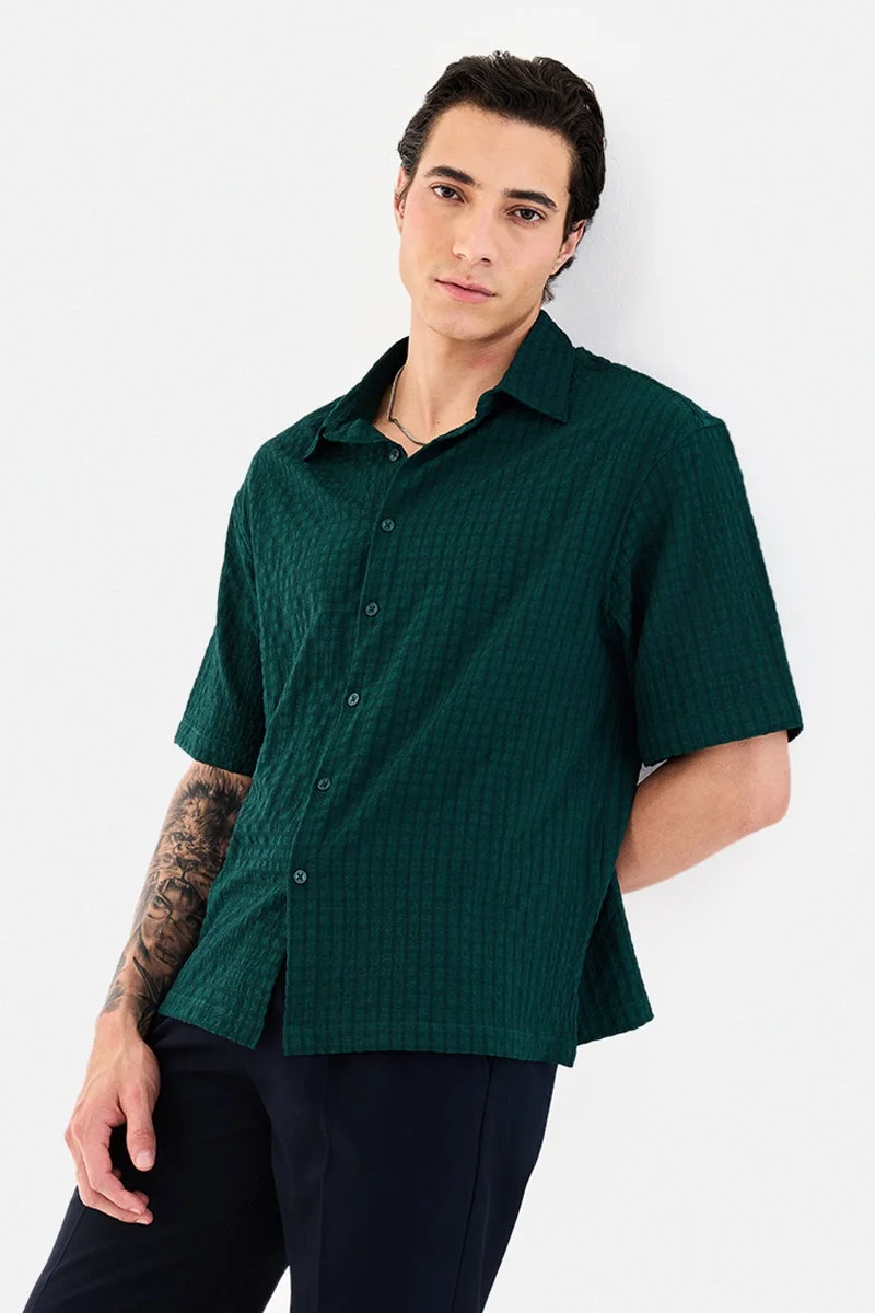 SNITCH Box Fit Textured Stretch Shirt