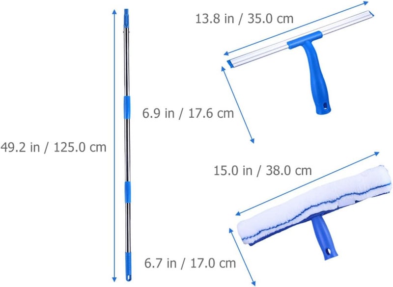 Healeved Expandable Window Cleaner Set with Microfiber Washing Wiper and Squeegee for Car Windows Shower Glass Doors Sliding Doors - Image 2