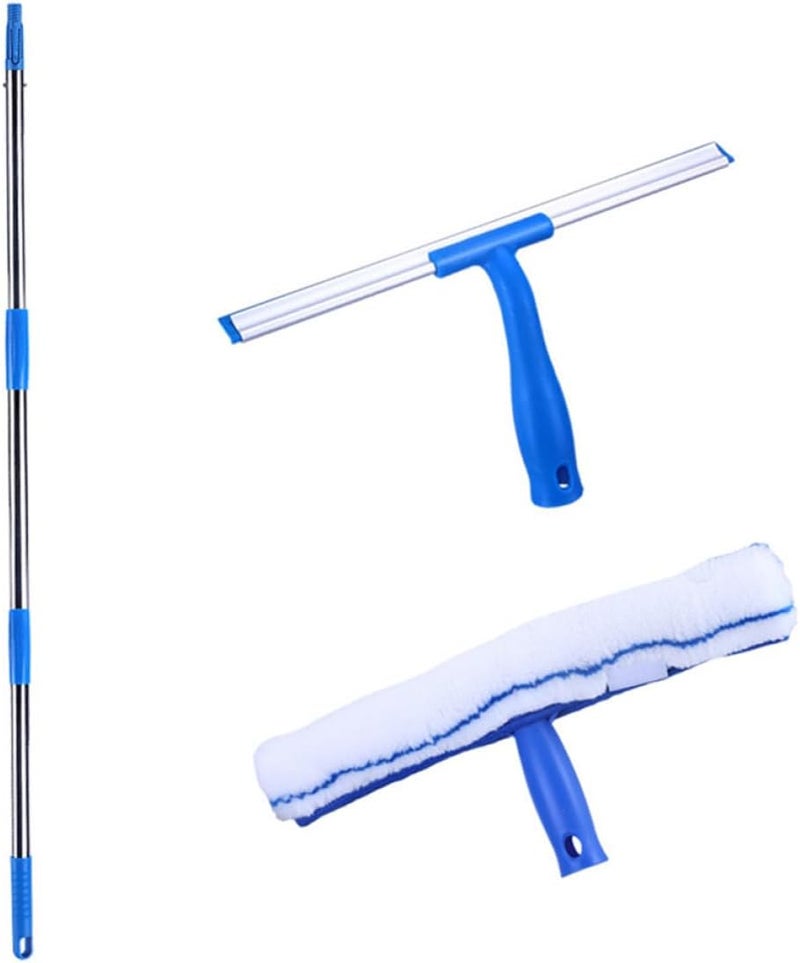 Healeved Expandable Window Cleaner Set with Microfiber Washing Wiper and Squeegee for Car Windows Shower Glass Doors Sliding Doors - Image 1