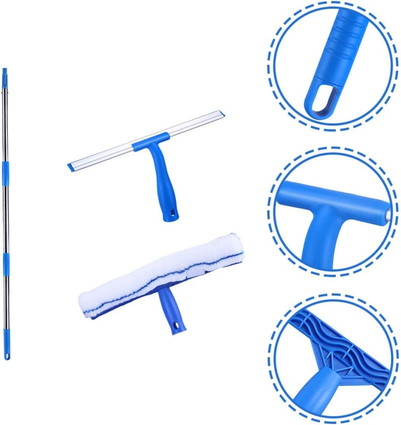 Healeved Expandable Window Cleaner Set with Microfiber Washing Wiper and Squeegee for Car Windows Shower Glass Doors Sliding Doors - Image 5