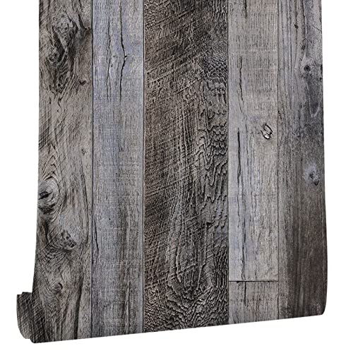 Yun-aeon Gray Wood Peel and Stick Wallpaper 17.3" X 120"Self Adhesive Wallpaper Backsplash Line Removable Wall Paper Bathroom Old Furniture Renovation Furniture - Image 1