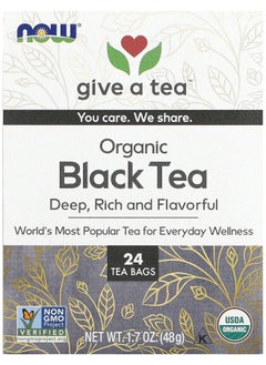 now Organic Black Tea 24 Tea Bags 1.7 oz (48 g) 