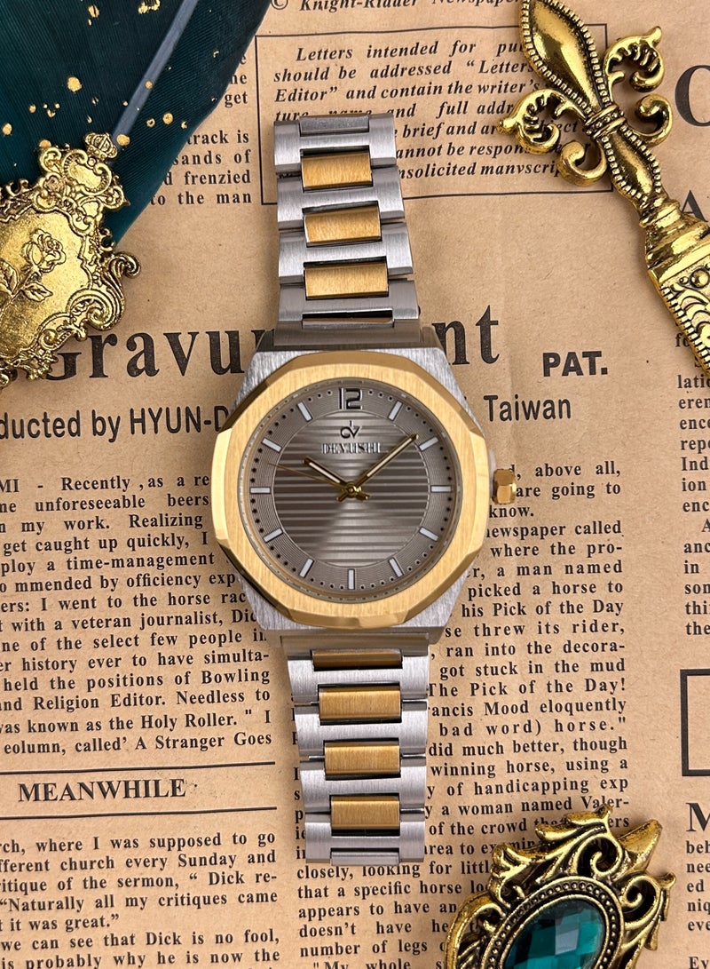 ديفوشي ساعة يد رجالية فاخرة ستانلس ستيل مقاومة للماء – ماركة ديفوشي - Image 2