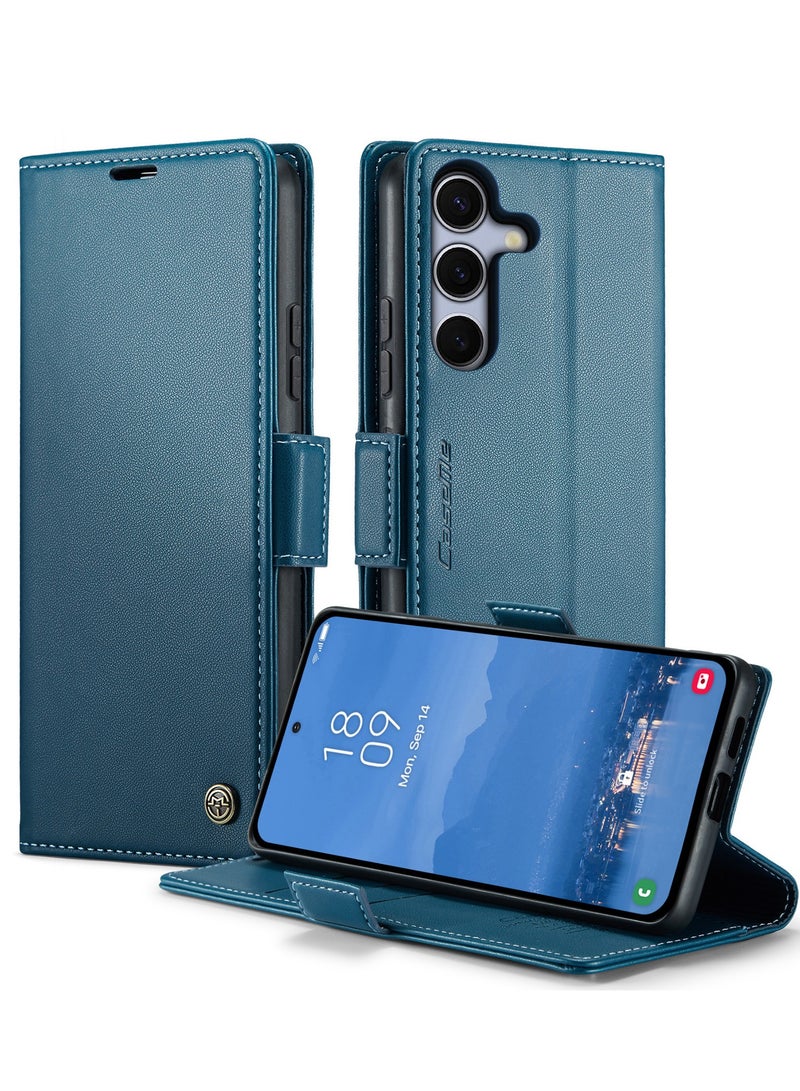 كيس مي غطاء لهاتف Samsung Galaxy S25 FE، غطاء فليب من جلد PU مع حامل بطاقات، إغلاق مغناطيسي مقاوم لسرقة RFID، حامل قابل للطي، وغطاء واقٍ ممتص للصدمات - Image 1