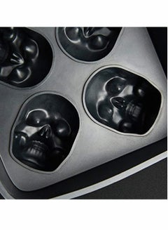 Y&D 3D Skull Flexible Silicone Ice Cube Mold Tray Makes Four Giant Skulls Round Maker  - Image 5