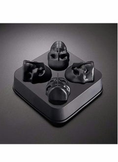 Y&D 3D Skull Flexible Silicone Ice Cube Mold Tray Makes Four Giant Skulls Round Maker  - Image 2