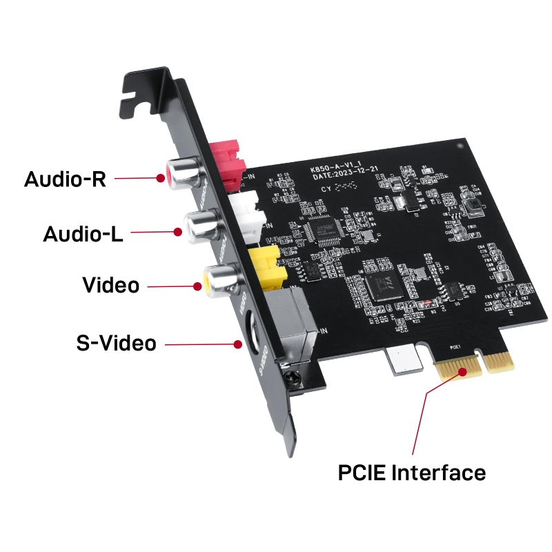 DigitPro PCIE Video Capture Card, Ultra-Low Latency Pass-Through Capture Board for Retro Gaming & Legacy AV Devices, Compatible with Windows 8/10/11 & Linux - Image 2