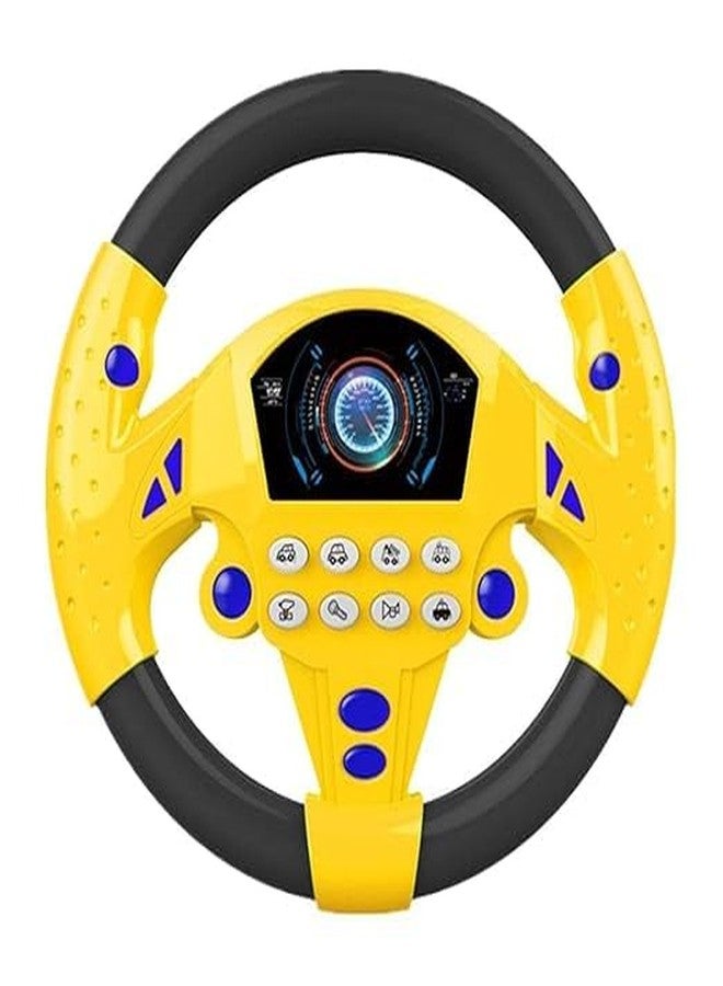 DNGM Creation Steering Wheel Toy for Kids Simulation Driving Car Toy with Light & Sound Mode Experience The Fun of Driving Car Toys - Little Driver Steering Wheel (Yellow - B) - Image 1