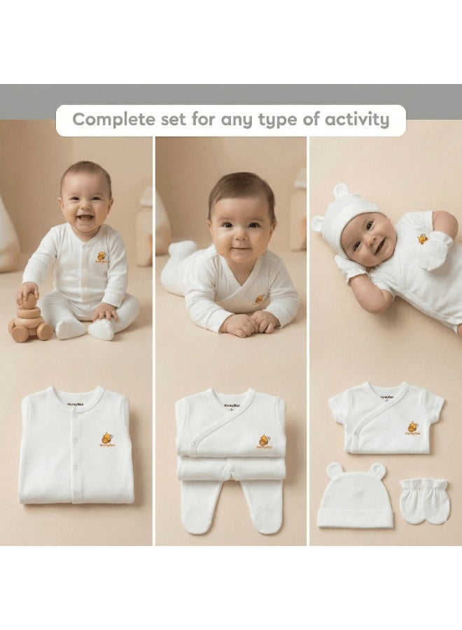 HoneyBee Newborn Essentials Set-100% Organic Cotton, 10-Pcs Baby Gift Set for Boys & Girls (0-3) - Made in Turkey - Image 5
