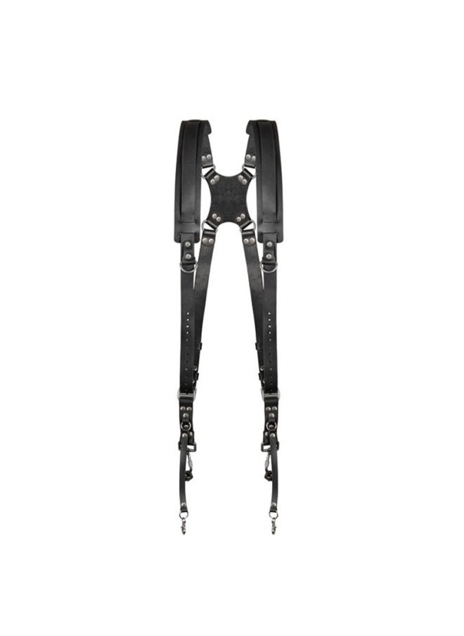 Generic Top Layer Cowhide Camera Shoulder Strap Outdoor Quick Camera Photography Equipment SLR Camera Strap Photography Double Shoulder Strap-Color:Genuine Leather Shoulders-black - Image 1
