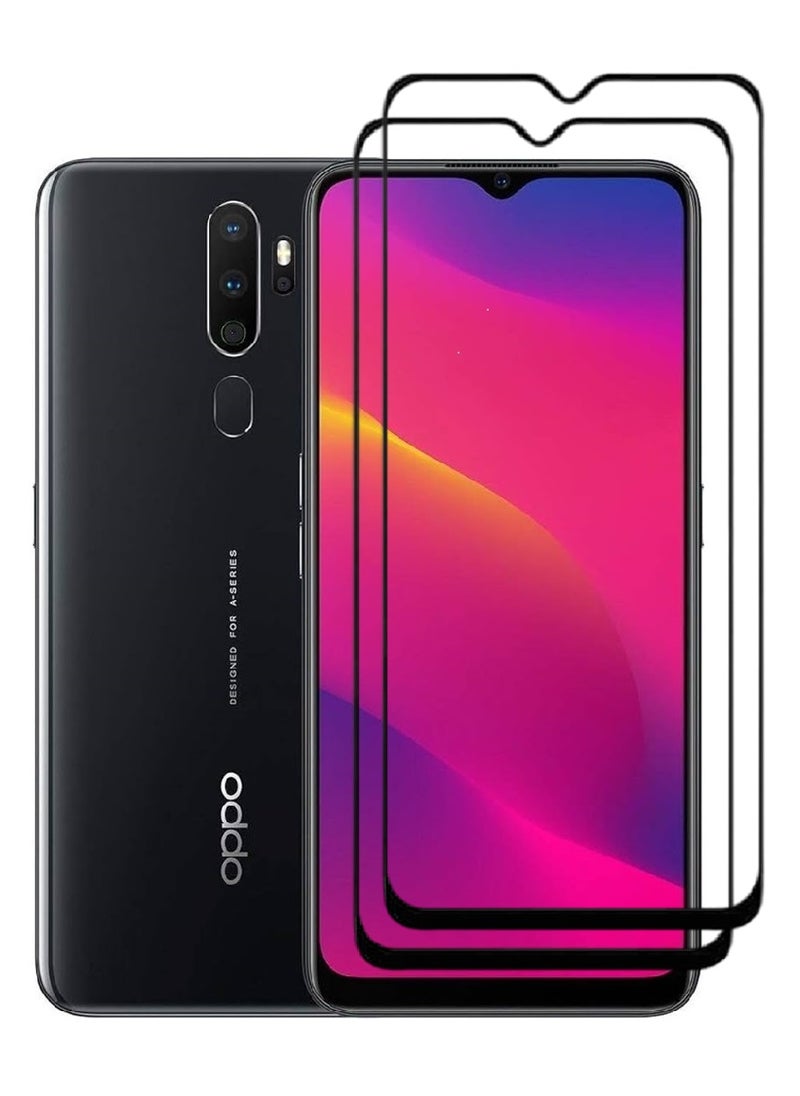 AINA 2 Pieces Tempered Glass Screen Protector 5D Designed For Oppo A5 (2020) Full Glue Edge to Edge Full Screen Coverage And Bubble Free - Image 1