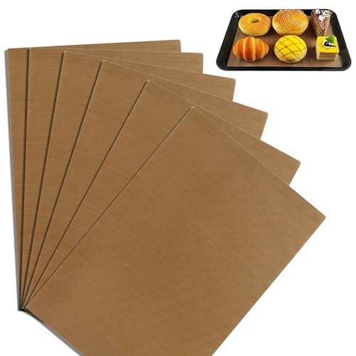 6 Pack Sheets Washable Teflon Oven Liners30x40cm HeatResistant Silicone Baking MatReusable Silicone Baking Sheet MatReusable Baking Mats Non Stick for Baking Tray Liner for Bread Biscuits Meat