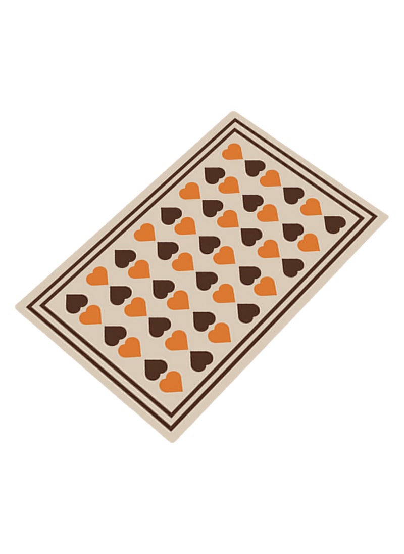 Generic 40*60cm Crystal Velvet Dot Plastic Bottom Entrance Door Mat High-End Light Luxury Advanced Entrance Foot Mat Entrance Porch Carpet Home Non-Slip Foot Mat (Heart -2)  - Image 1