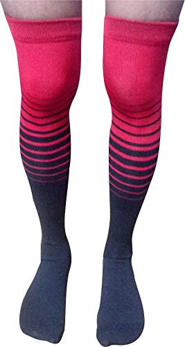 Just rider Polyester Over the Knee Football Socks, Stockings for Men & Women (Red) Pack of 1 Pair - Image 1