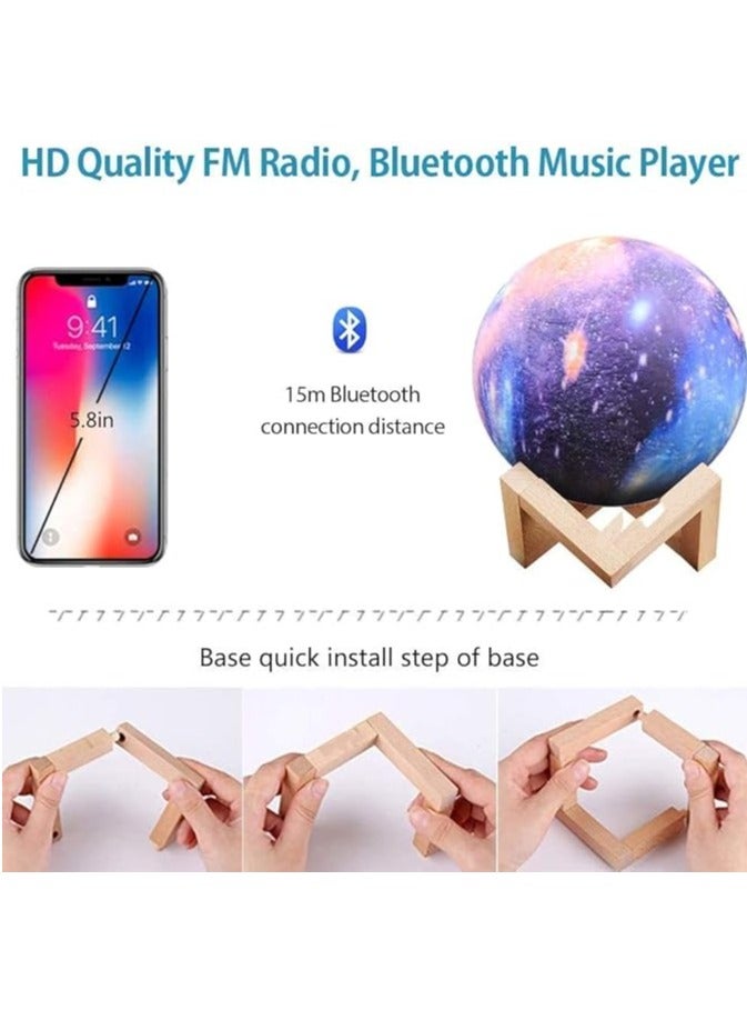 ريبنيو مكبر صوت للقرآن الكريم SQ-510 مصباح قرآن مرصع بالنجوم على شكل قمر مكبر صوت بلوتوث للقرآن الكريم مع جهاز تحكم ، تلاوات كاملة توفر18صوت للأئمة المشهورين مع 16 لغة - Image 3