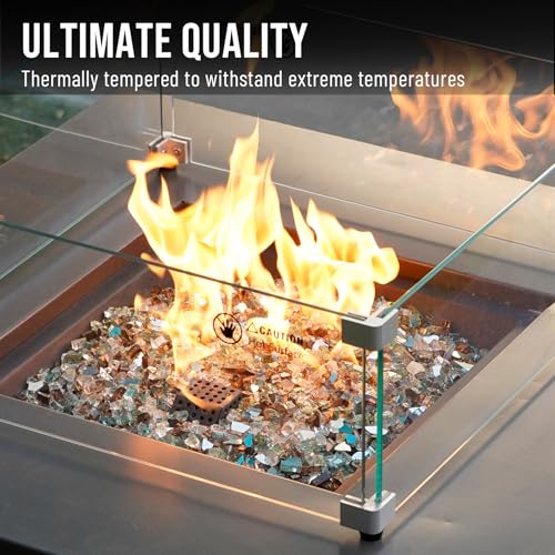 Skyflame 10-Pound Blended Fire Glass for Fire Pit Fireplace Landscaping - 1/4 Inch Reflective Tempered Fireglass Gold, Light Green, Copper - Image 4