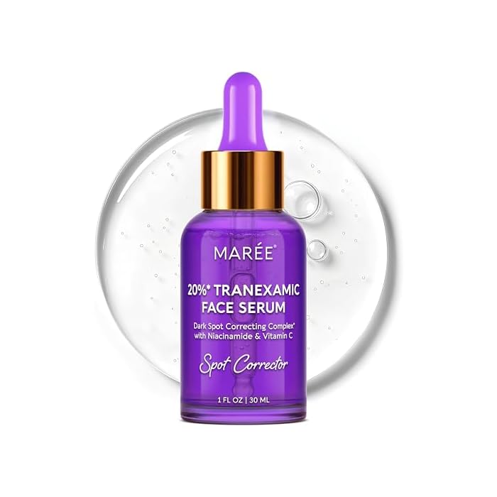 MAREE 20% Tranexamic Acid Serum Complex with Niacinamide & Vitamin C – Serum for Face & Body Dark Spot Corrector – Age Spots Hyperpigmentation Care Remover – Brightening Acido Tranexamico para Manchas