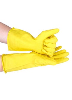 Kashi Surgicals Kashi Surgicals Kitchen and Garden Reusable Rubber Stretchable Hand Gloves for Washing Cleaning Random Colours Pack of 2 Pairs 