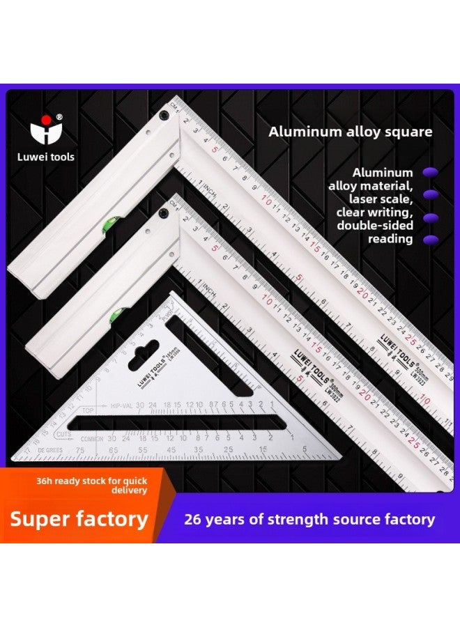 Luwei Tool Aluminum Alloy Angle Ruler Thickened Steel Angle Ruler Square Ruler Woodworking Special 7-inch Triangle Ruler-Model:7-inch Woodworking Triangle Ruler, 12 In A Box, 72 In One, 0.191KG - Image 2