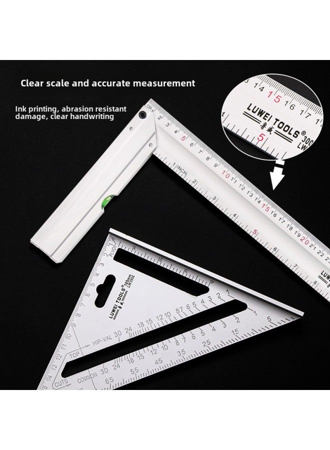 Luwei Tool Aluminum Alloy Angle Ruler Thickened Steel Angle Ruler Square Ruler Woodworking Special 7-inch Triangle Ruler-Model:7-inch Woodworking Triangle Ruler, 12 In A Box, 72 In One, 0.191KG - Image 3