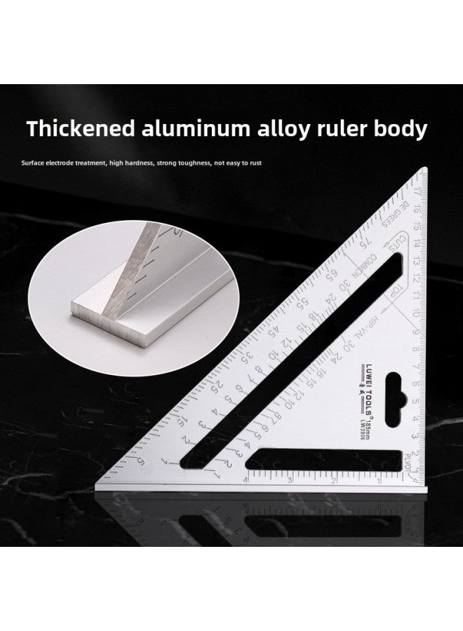 Luwei Tool Aluminum Alloy Angle Ruler Thickened Steel Angle Ruler Square Ruler Woodworking Special 7-inch Triangle Ruler-Model:7-inch Woodworking Triangle Ruler, 12 In A Box, 72 In One, 0.191KG - Image 4
