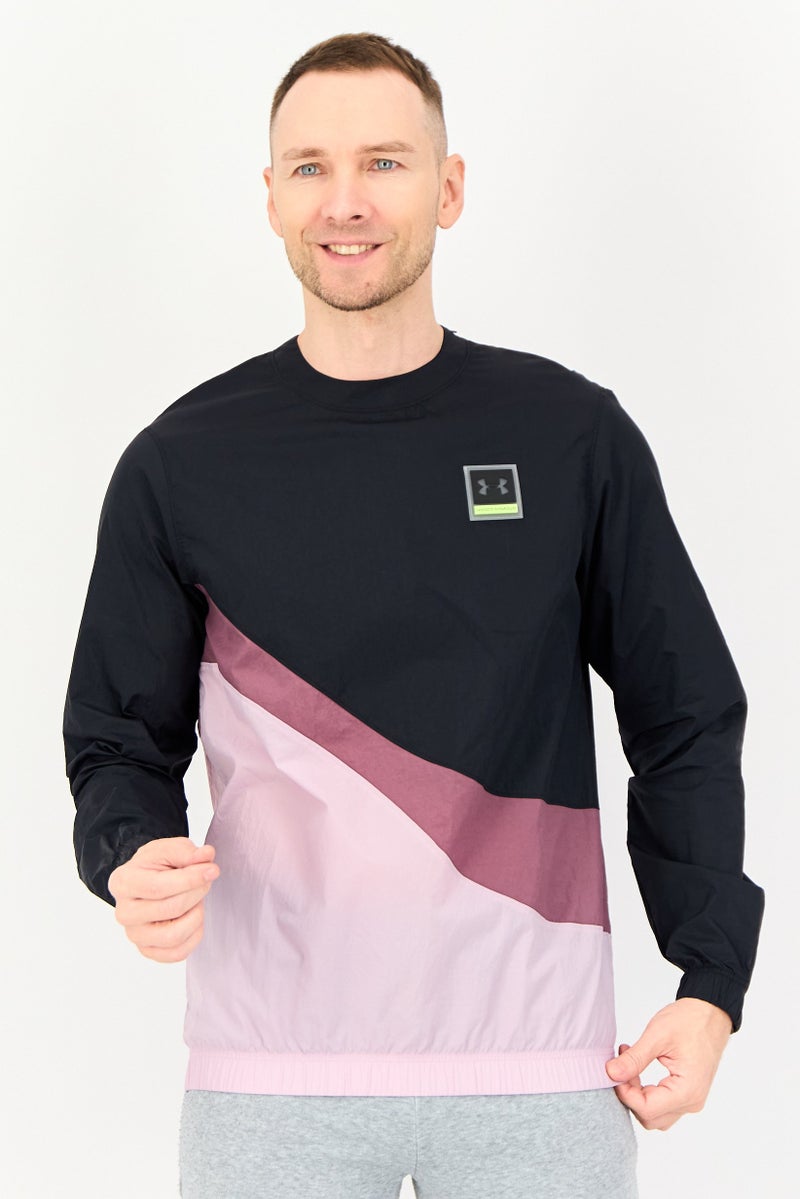 UNDER ARMOUR جاكيت خارجي بأكمام طويلة فضفاضة للرجال، متعدد الألوان - Image 1