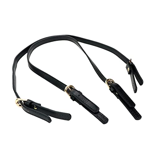 Semetall 4pcs PU Leather Purse Straps, Black Handbag Handles Shoulder Straps Replacement with Adjustable Metal Buckle - Image 4