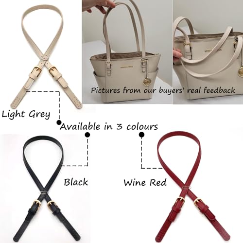 Semetall 4pcs PU Leather Purse Straps, Black Handbag Handles Shoulder Straps Replacement with Adjustable Metal Buckle - Image 2
