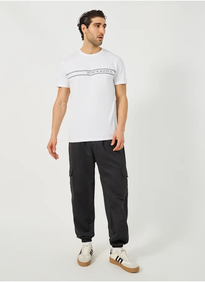 ستايلي Minimal Print Panelled Regular Fit T-Shirt