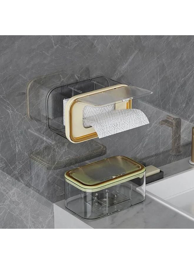 Gold Beige Wet Wipes Dispenser Box With Spring Plate Large Capacity Dustproof Bathroom Tissue Holder - Image 2