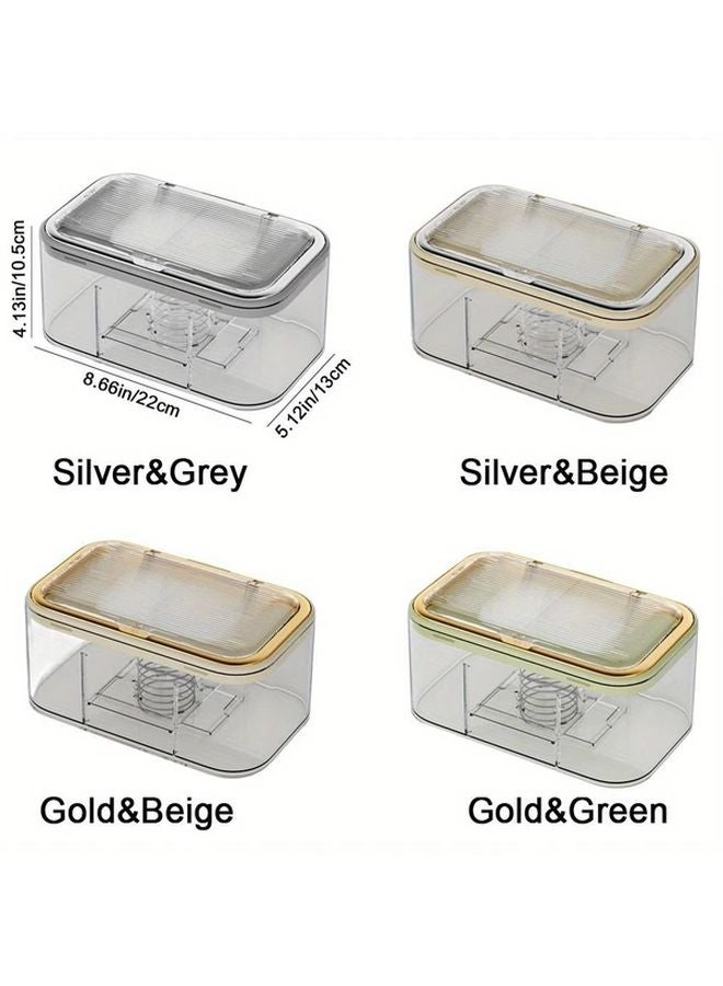 Gold Beige Wet Wipes Dispenser Box With Spring Plate Large Capacity Dustproof Bathroom Tissue Holder - Image 4