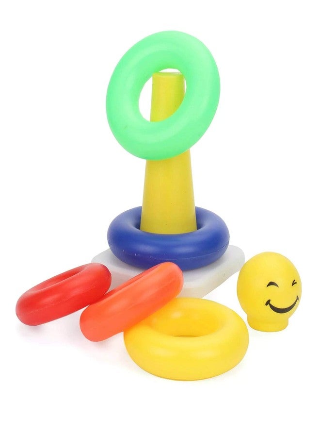 تويز تريند مجموعة ألعاب TOYZTREND Junior Smiley Stacking Multicolour 5 Rings للأطفال الصغار وآلة موسيقية Dwani Tarang Xylophone للأطفال (ألوان متنوعة)، عبوة من قطعتين، 10 قطع - Image 3