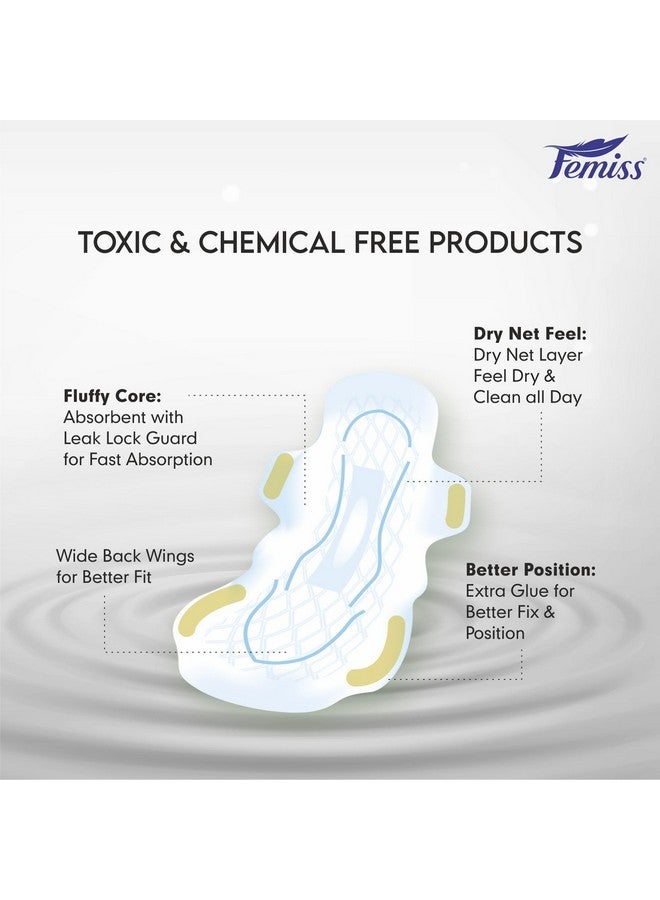 Femiss Soft & Rash Free Sanitary Pads for Women and Girls|Quick Absorption|Heavy Flow Champion|Leakage-Proof|Skin Friendly Trifold pads(XXL-Size, 290 MM, 40 PCS, Pack of 1) - Image 5