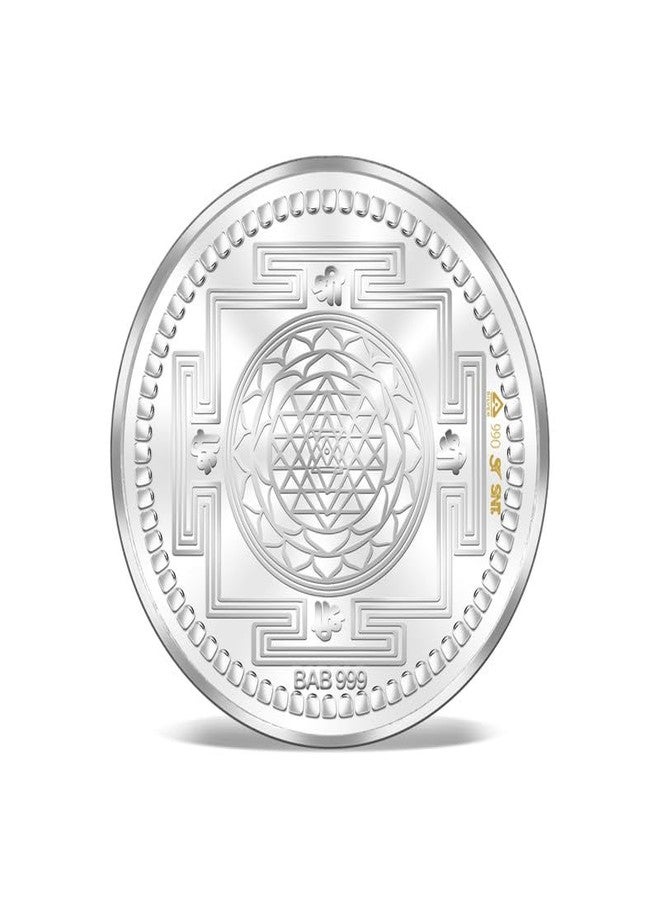 Silviya BIS Hallmarked Lakshmi Ganesh Colored 999 Pure Silver Coin (20 Gram) Round Shape: Hindu Gods of Wealth & Prosperity - Diwali Gift - Ganesh Chaturthi Puja - Image 3