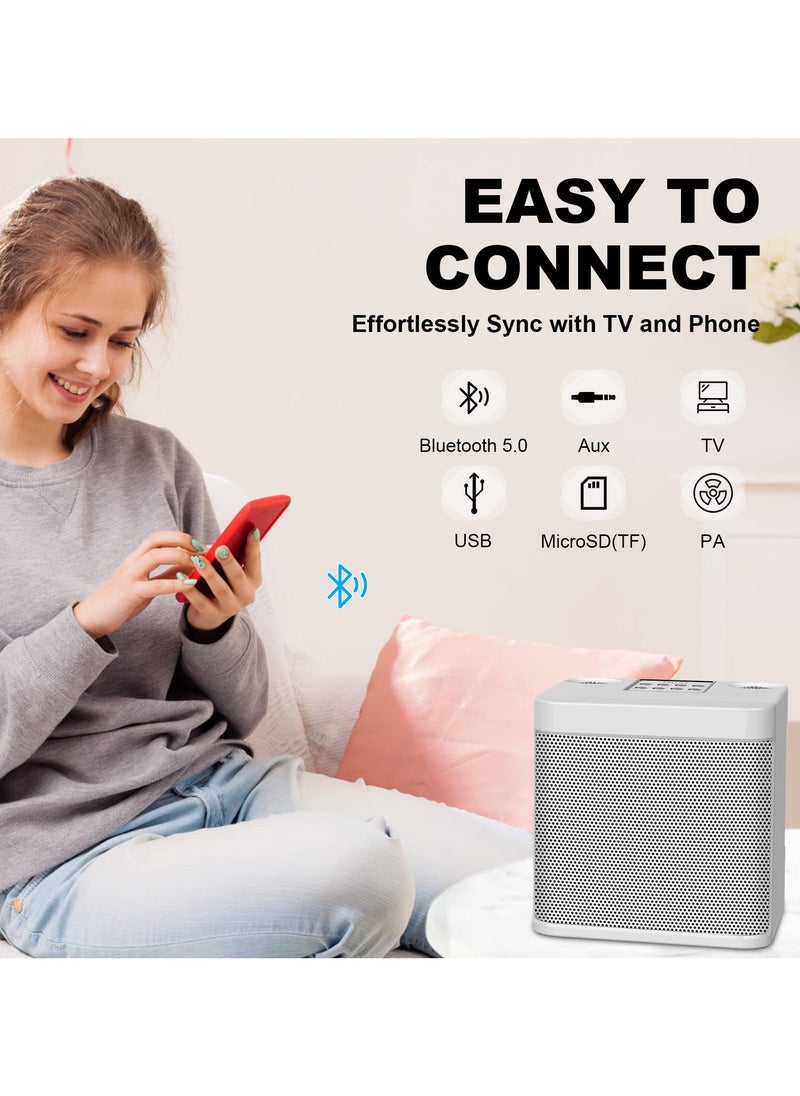 ماركة غير محددة - جهاز كاريوكي محمول بنظام مكبر صوت بلوتوث PA مع 2 ميكروفونات لاسلكية UHF، يدعم مدخل TF/USB، AUX - Image 1