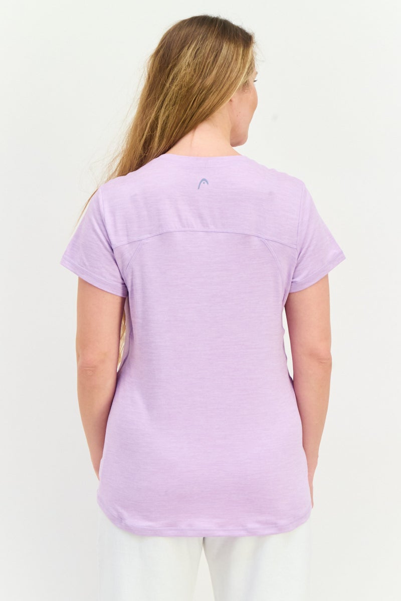 HEAD Women Sportswear Fit Short Sleeve Training T-Shirt, Lavender  - Image 3