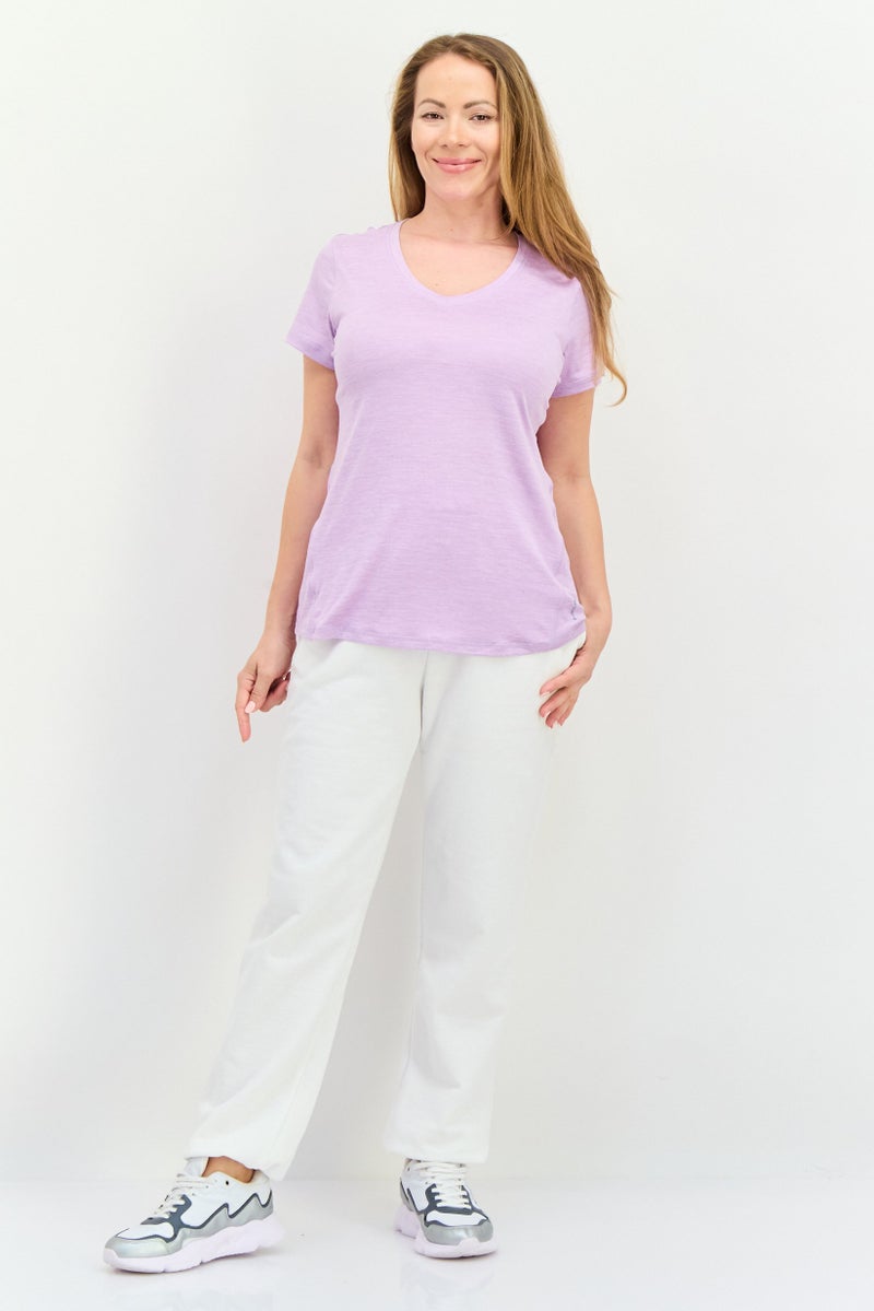 HEAD Women Sportswear Fit Short Sleeve Training T-Shirt, Lavender  - Image 4