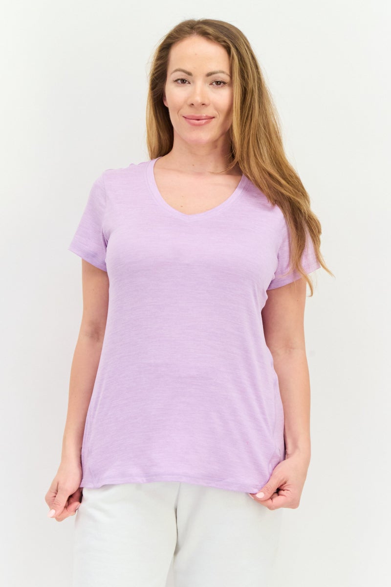 HEAD Women Sportswear Fit Short Sleeve Training T-Shirt, Lavender  - Image 1