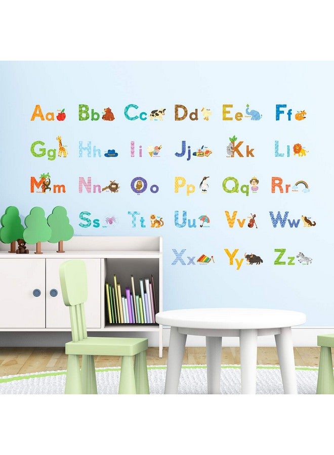 Decowall ملصقات حائط حيوانات بالألوان المائية ABC للأطفال DECOWALL DS8-1608 قابلة للإزالة واللصق لغرفة الأطفال وغرفة النوم وغرفة المعيشة وزينة الفن والجداريات - Image 3