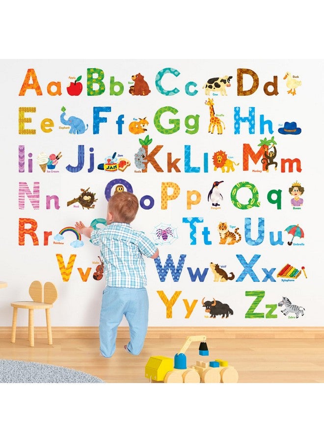 Decowall ملصقات حائط حيوانات بالألوان المائية ABC للأطفال DECOWALL DS8-1608 قابلة للإزالة واللصق لغرفة الأطفال وغرفة النوم وغرفة المعيشة وزينة الفن والجداريات - Image 2