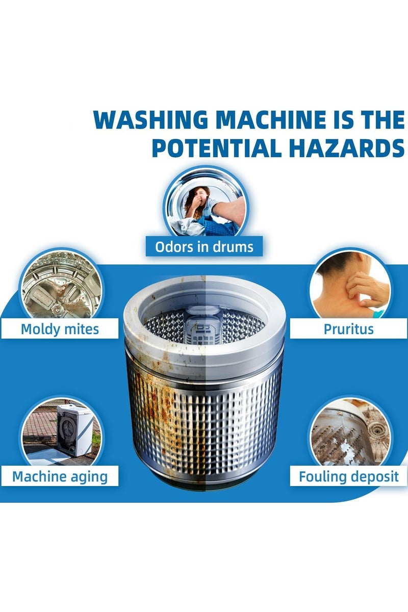 CMGTYYD. أقراص تنظيف الغسالة - مزيل الترسبات الكلسية ومزيل الروائح القوية للغسالات الأمامية والعلوية والغسالات عالية الكفاءة - تنظيف عميق للأسطوانة ومانع التسرب والمرشحات - صديقة للبيئة، كمية تكفي لمدة عام (عبوة من 24 قطعة) - Image 2