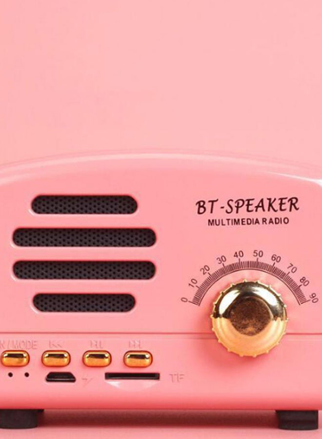 NIBEMINENT Wireless Multimedia Radio Pattern Bluetooth Speaker Pink/Gold - Image 2