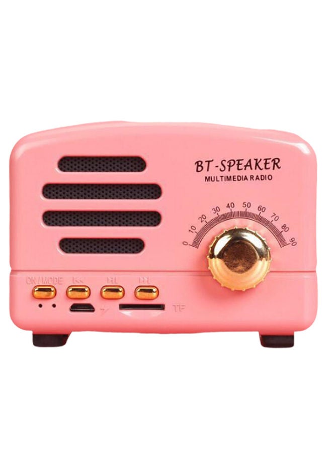 NIBEMINENT Wireless Multimedia Radio Pattern Bluetooth Speaker Pink/Gold - Image 1